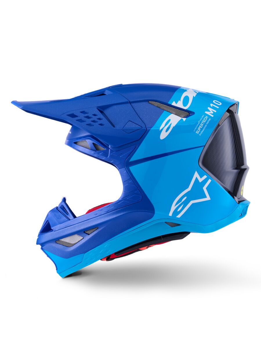 ALPINESTARS(MX) HELMET S-M10 FLOOD BLUE/BLK-CARB M 8300923-7282-M