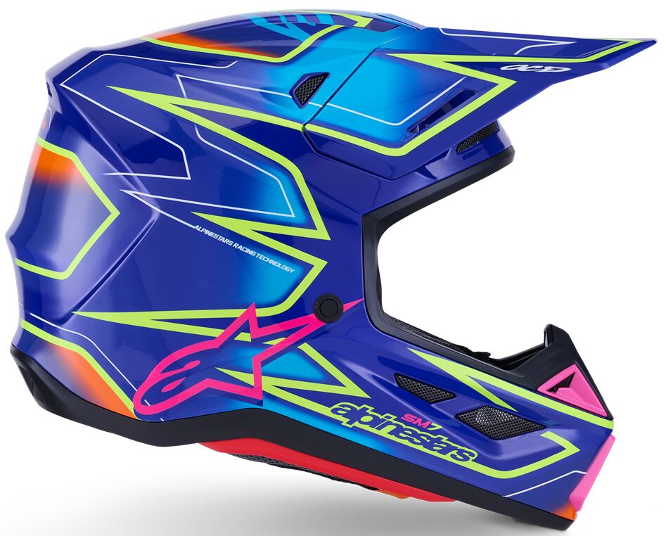 ALPINESTARS(MX) HELMET SM7 CAST BLU/YL/PINK XS 8302526-7254-XS