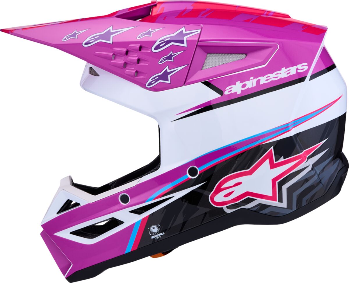 ALPINESTARS(MX) HELMET SM3 FALCON PUR/WHT/PNK 8300827-3222-S