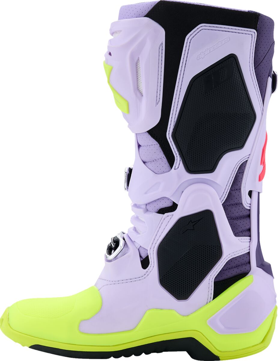 ALPINESTARS(MX) BOOT TECH 10 S-VENTED PRP/YL FL/DIVA PNK 13 2010520-3150-13