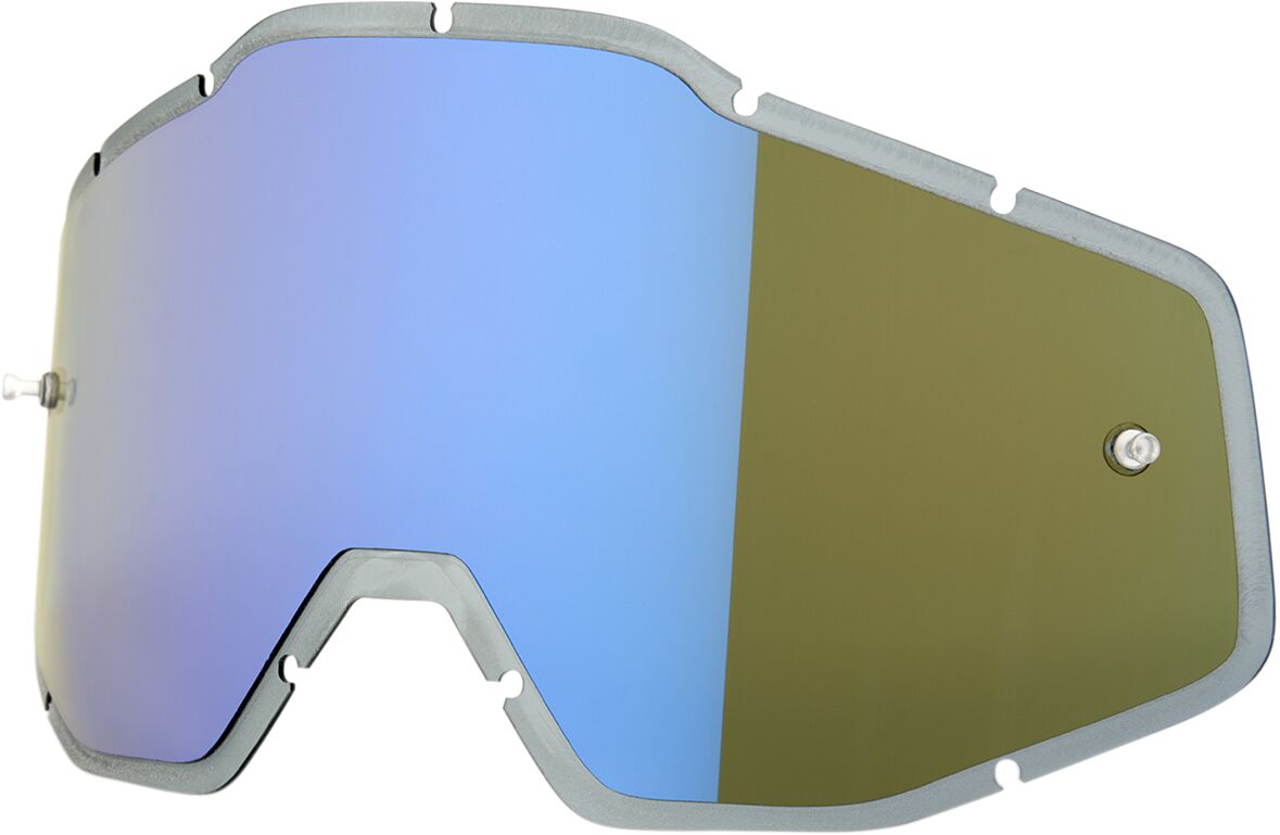 100% MIRROR BLUE/SMOKE ANTI-FOG INJECTED REPLACEMENT LENS FOR 100% GOGGLES 51004-022-02