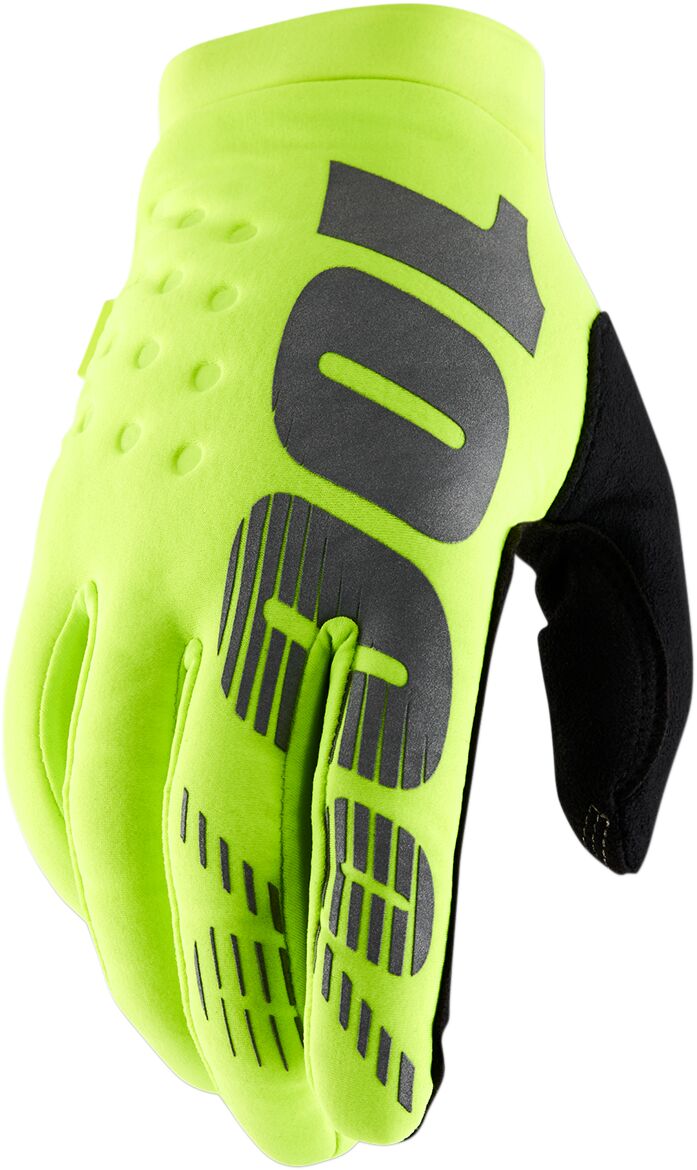 100% BRISKER COLD WEATHER GLOVES FLO YELLOW/BLACK 2X-LARGE 10003-00019