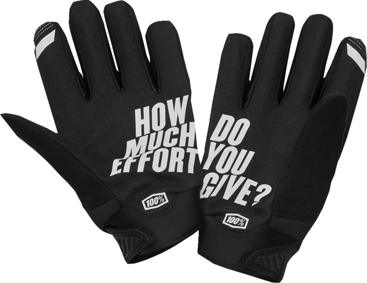 100% BRISKER COLD WEATHER GLOVES BLACK/GRAY MEDIUM 10003-00001