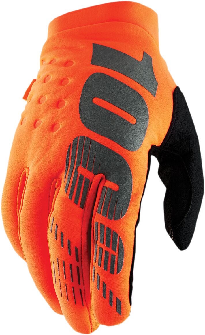 100% YOUTH BRISKER COLD WEATHER GLOVES FLO ORANGE/BLACK MEDIUM 10004-00005