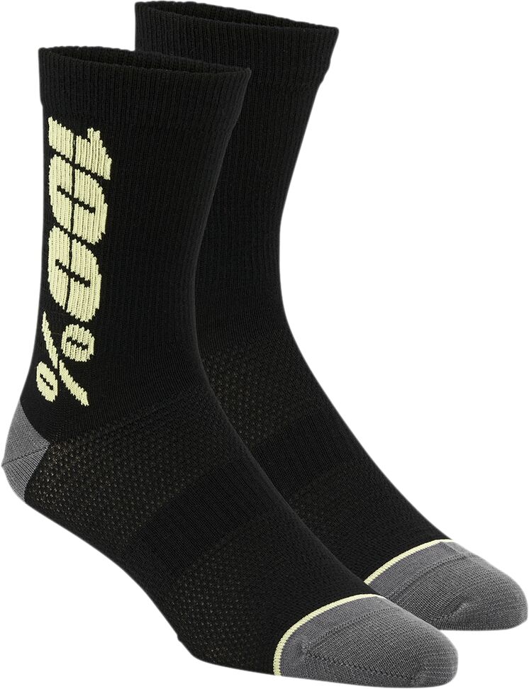 100% SOCK RYTHYM BK/YL S/M 24006-014-17