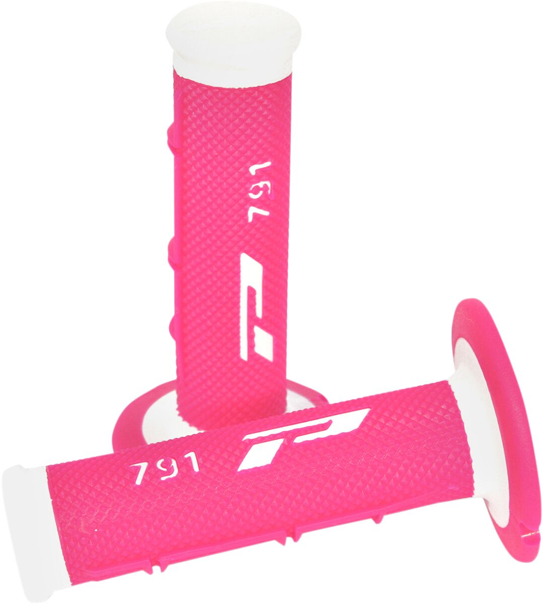 PRO GRIP GRIPS DOUBLE DENSITY OFFROAD 791 CLOSED END WHITE/FLUO PINK PA079100BIFX