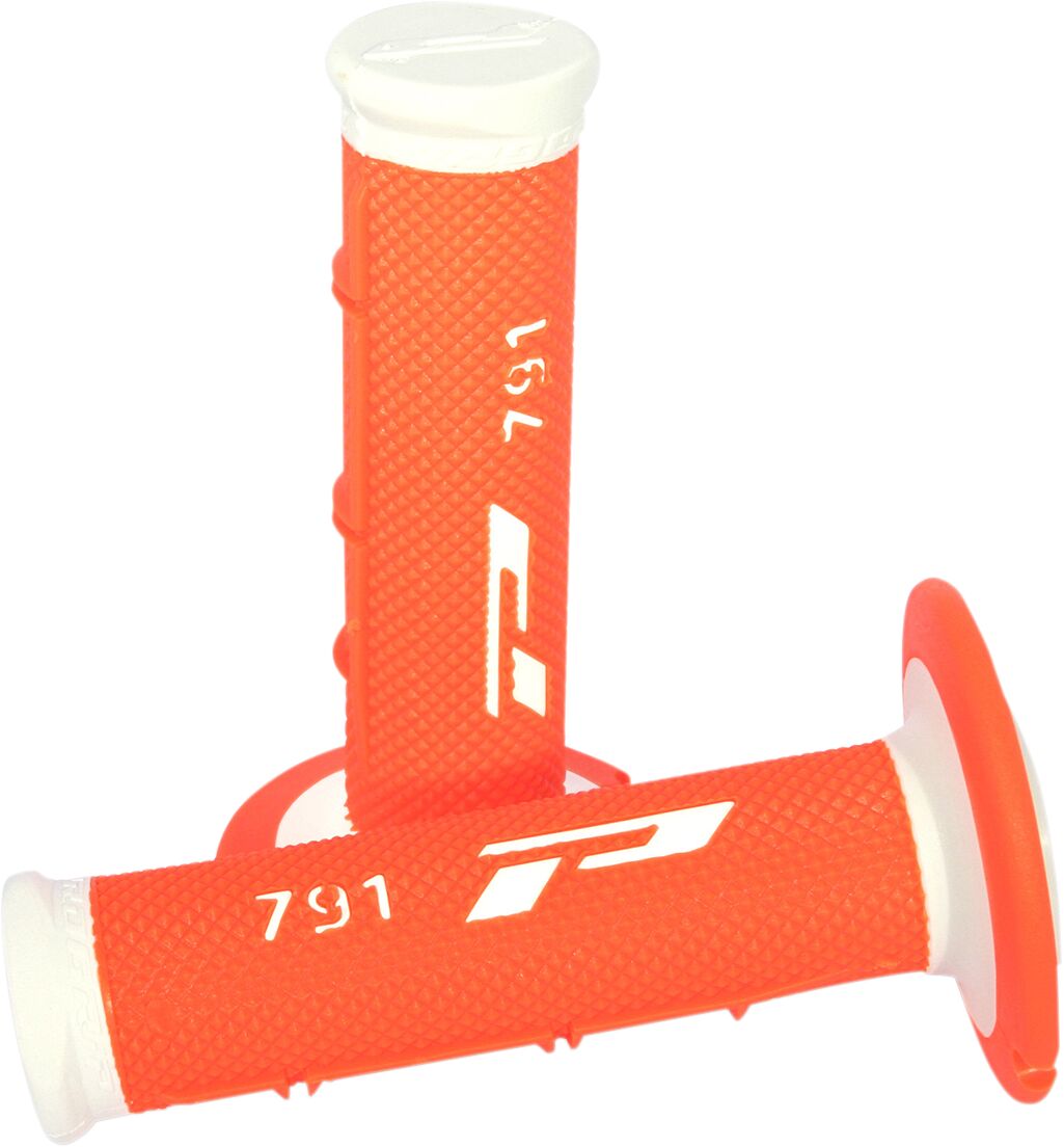 PRO GRIP GRIPS DOUBLE DENSITY OFFROAD 791 CLOSED END WHITE/FLUO ORANGE PA079100BIAF