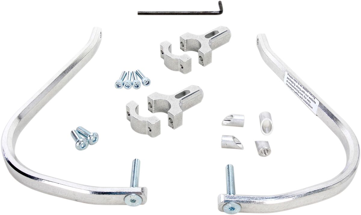 MOOSE ALUMINIUM HANDGUARDS SILVER 1 1/8" 50-4014M