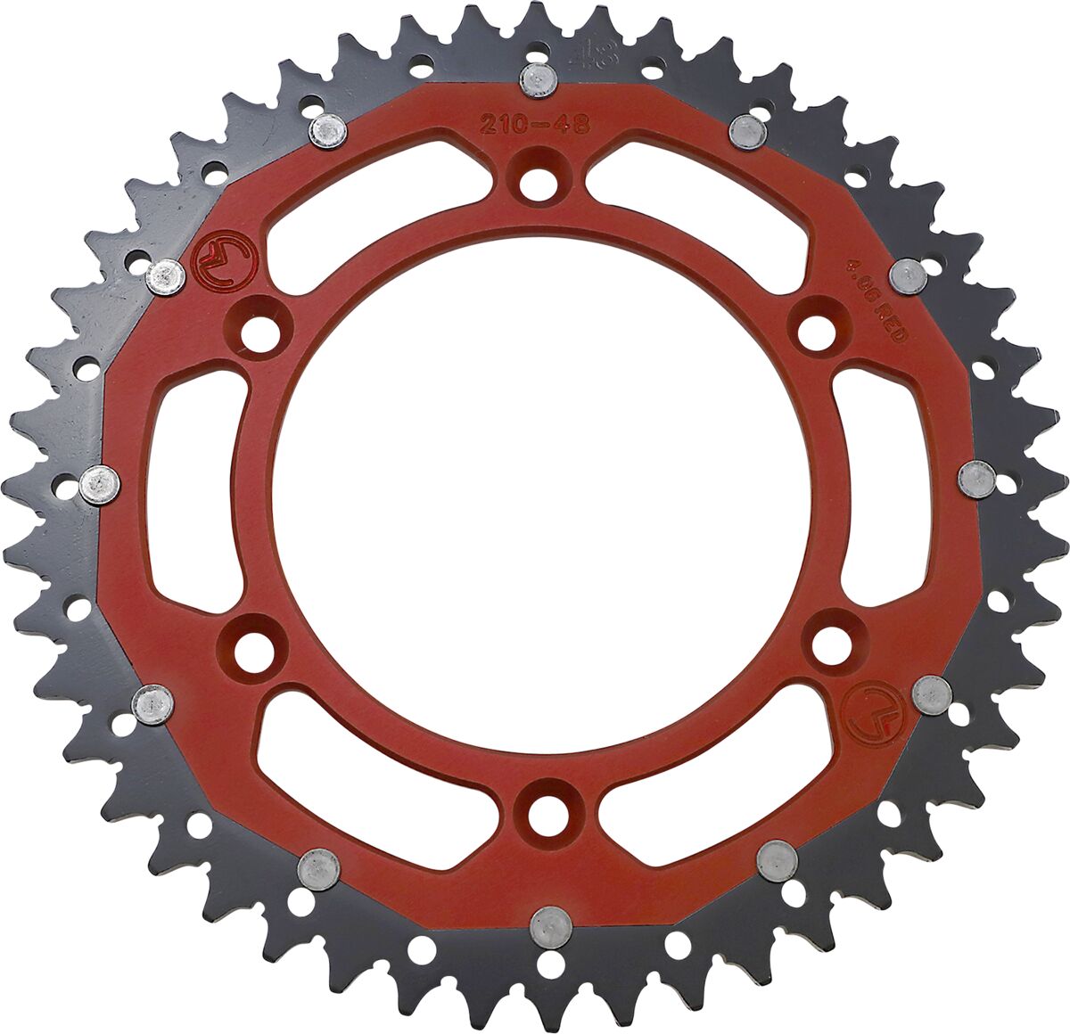 MOOSE REAR SPROCKET / 48 TEETH / 520 PITCH / RED/NATURAL / ALUMINIUM/STEEL 1210-210-48-13X