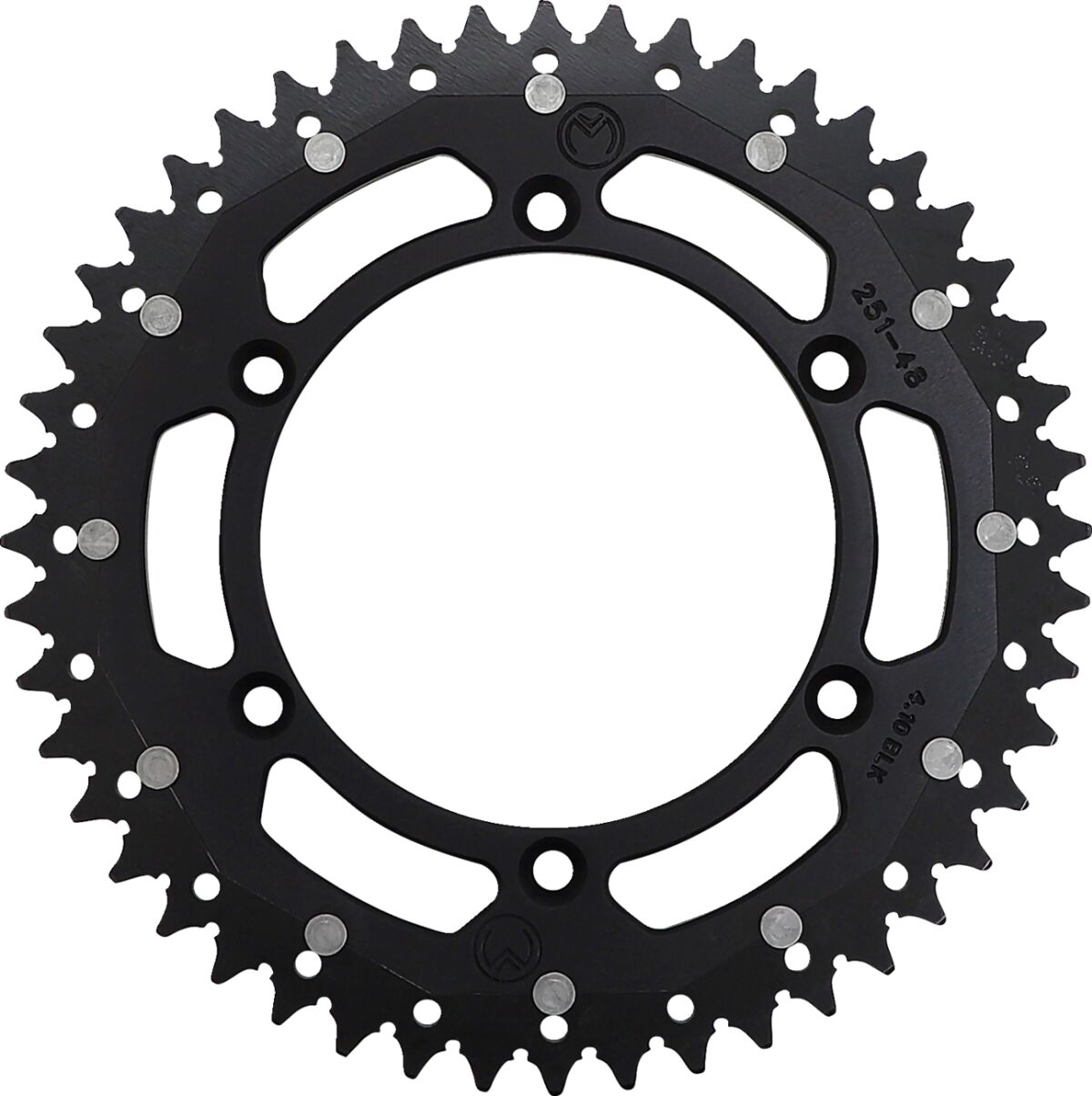 MOOSE REAR SPROCKET / 48 TEETH / 520 PITCH / BLACK/NATURAL / ALUMINIUM/STEEL 1210-251-48-10X