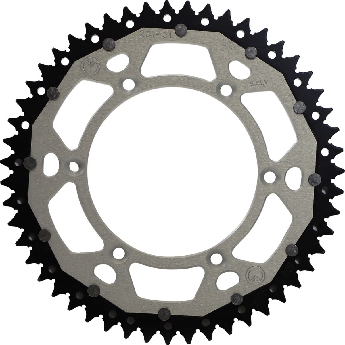 MOOSE REAR SPROCKET / 51 TEETH / 520 PITCH / SILVER/NATURAL / ALUMINIUM/STEEL 1210-251-51-11X