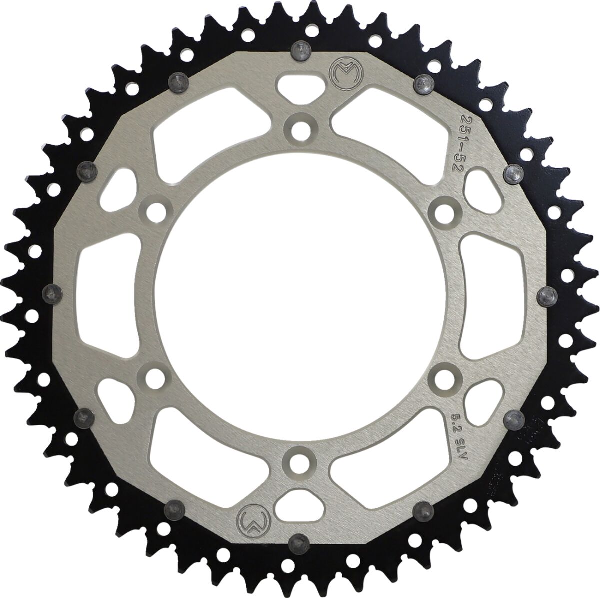 MOOSE REAR SPROCKET / 52 TEETH / 520 PITCH / SILVER/NATURAL / ALUMINIUM/STEEL 1210-251-52-11X