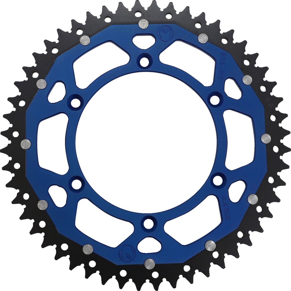 MOOSE REAR SPROCKET / 52 TEETH / 520 PITCH / BLUE/NATURAL / ALUMINIUM/STEEL 1210-251-52-12X