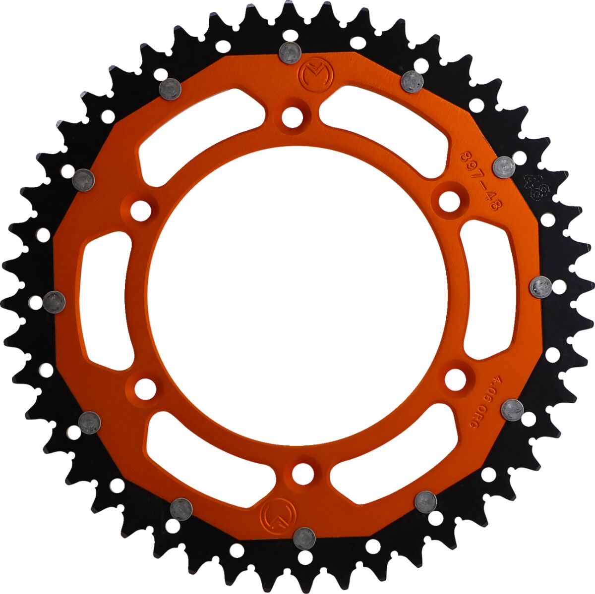 MOOSE REAR SPROCKET / 48 TEETH / 520 PITCH / ORANGE/NATURAL / ALUMINIUM/STEEL 1210-897-48-14X