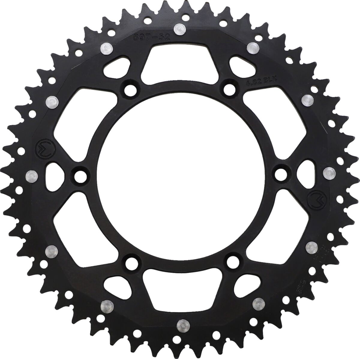 MOOSE REAR SPROCKET / 52 TEETH / 520 PITCH / BLACK/NATURAL / ALUMINIUM/STEEL 1210-897-52-10X