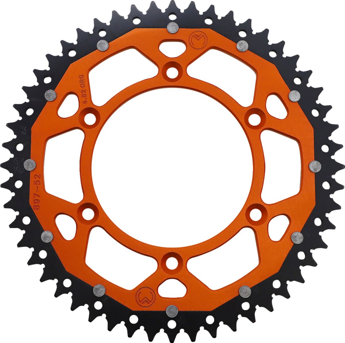 MOOSE REAR SPROCKET / 52 TEETH / 520 PITCH / ORANGE/NATURAL / ALUMINIUM/STEEL 1210-897-52-14X
