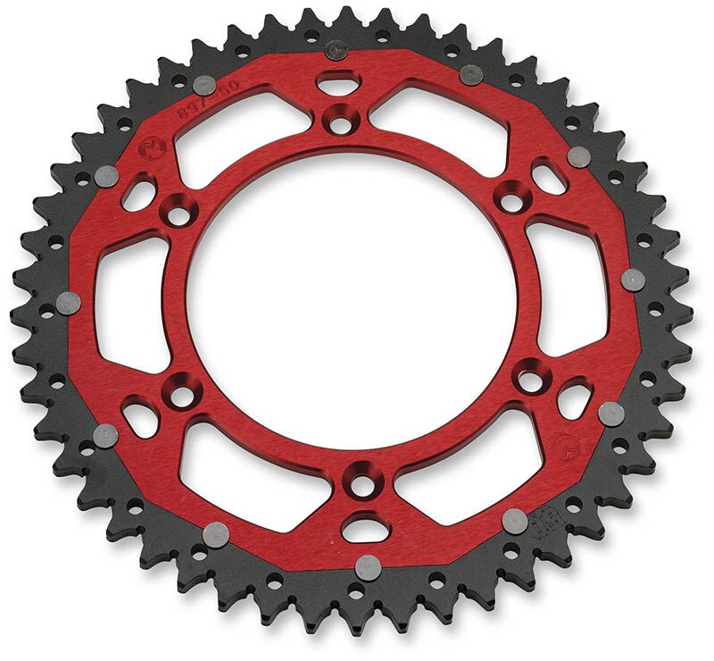 MOOSE REAR SPROCKET / 49 TEETH / 520 PITCH / RED/NATURAL / ALUMINIUM/STEEL 1210-822-49-13X