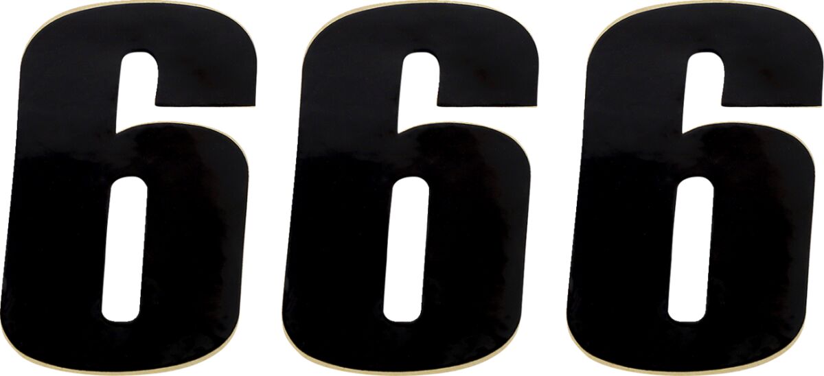 MOOSE RACE NUMBER BLACK 4.5" # 6 80016