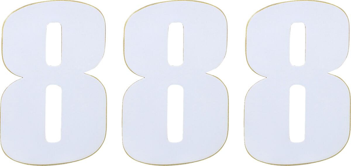 MOOSE RACE NUMBER WHITE 4.5" # 8 80008