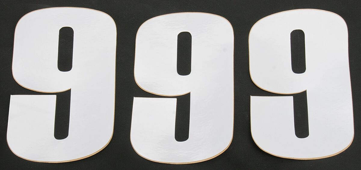 MOOSE RACE NUMBER WHITE 6" # 9 80109