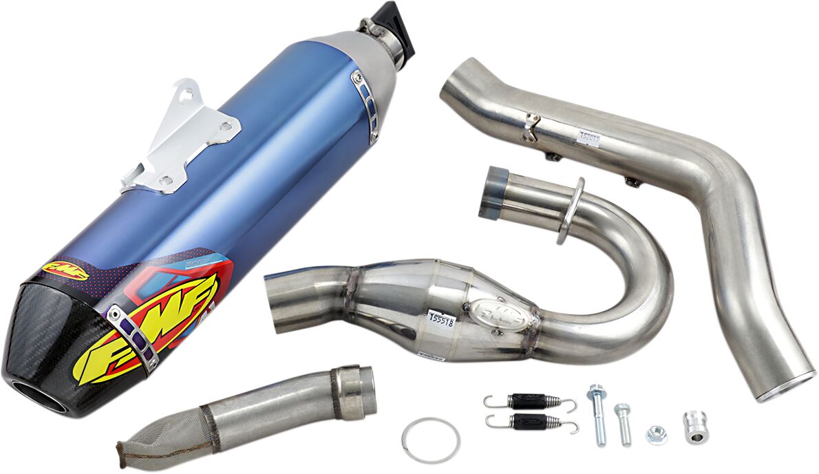 FMF FACTORY 4.1 RCT + MEGABOMB SYSTEM STAINLESS STEEL & TITANIUM BLUE ANODIZED YAMAHA 044438