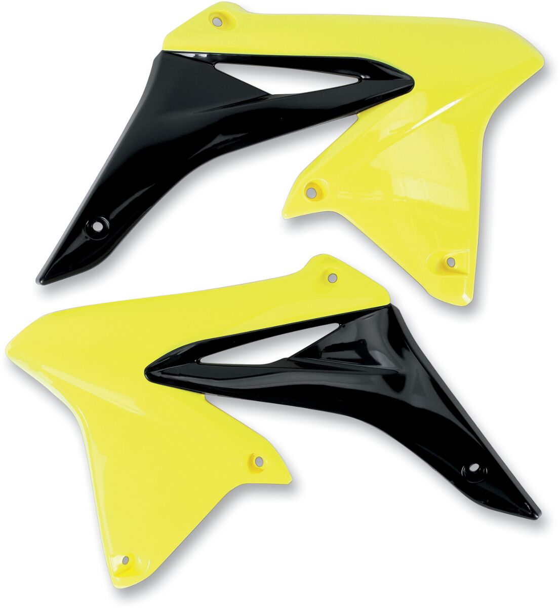 UFO RADIATOR COVERS SUZUKI RMZ250 RM-YELLOW/BLACK SU04928#102