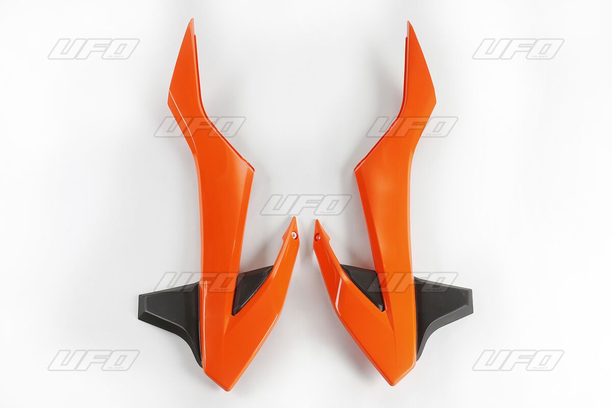 UFO RADIATOR COVERS KTM85 18- ORANGE/BLACK KT04085#999X