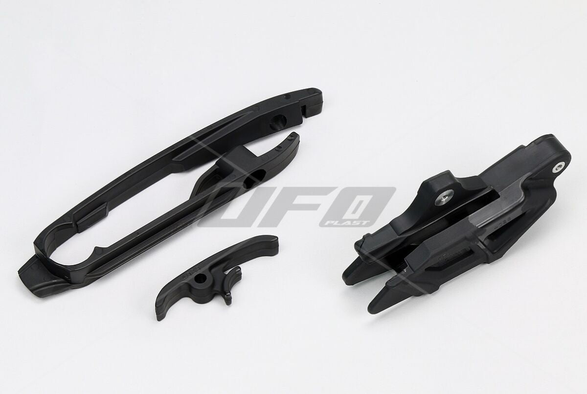 UFO CHAIN GUIDE & SLIDER KIT HUSQVARNA TC/TE/FE/FC BLACK KT04030@001