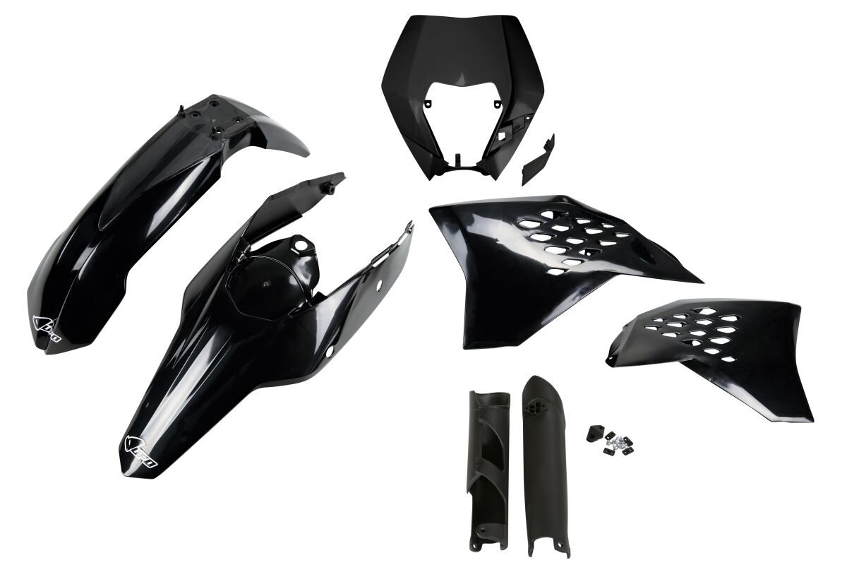 UFO COMPLETE BODY KIT KTM EXC BLACK KTKIT520F@001