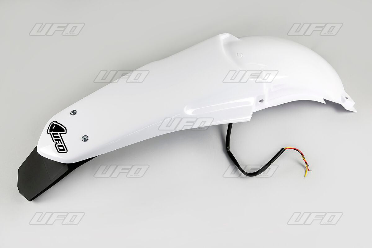 UFO ENDURO REAR FENDER W/ LED-LIGHT YAMAHA YZ125/250 WHITE YA03893#046