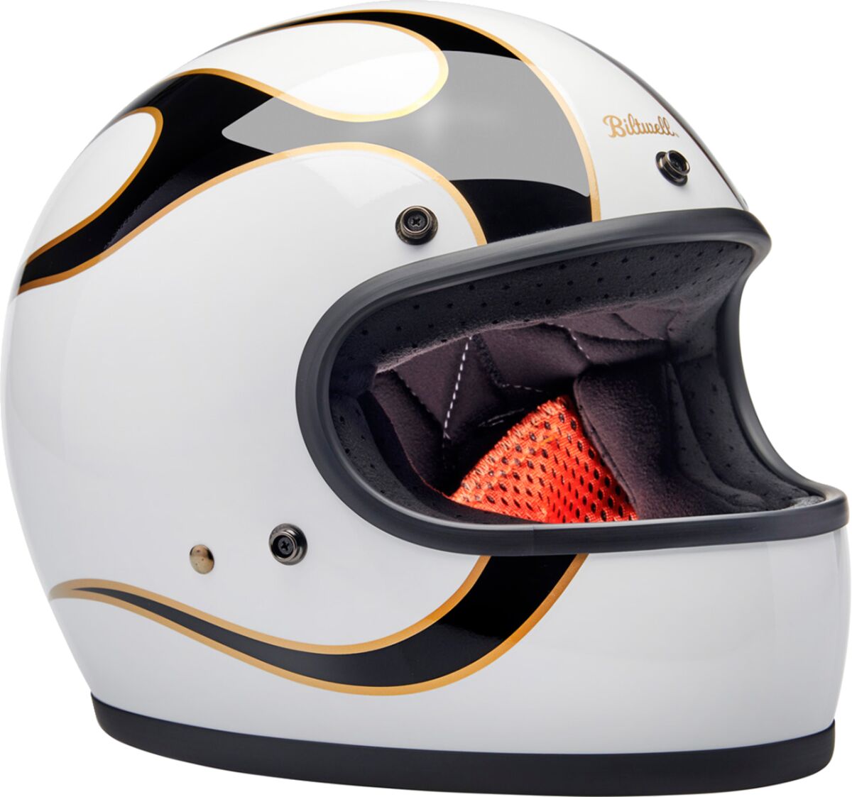 BILTWELL HELMET GRINGO GLOSS WHITE/BLAC 1002-561-502
