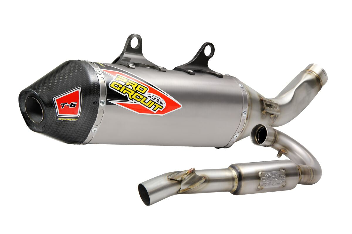 PRO CIRCUIT T-6 EURO EXHAUST SYSTEM STAINLESS STEEL WITH TITANIUM CANISTERS & CARBON END CAP 0152235H