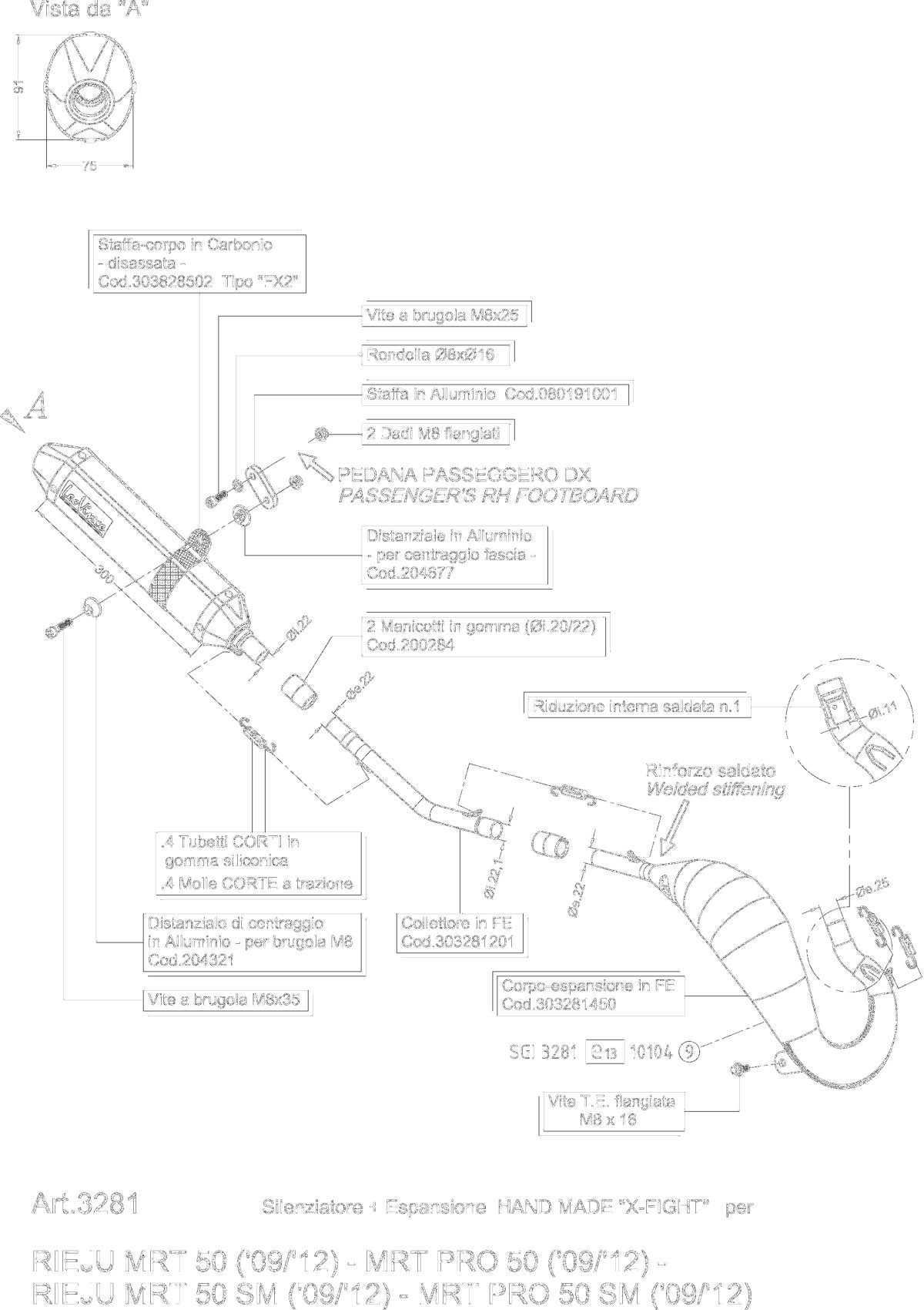 LEOVINCE EXHAUST X-FIGHT RIEJU MRT 50/S 3281