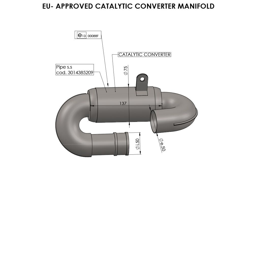 LEOVINCE CATALYTIC CONVERTER MANIFOLD 16055