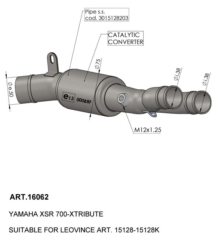 LEOVINCE CATALYTIC CONVERTER MANIFOLD 16062