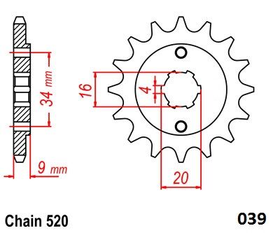 MOTO-MASTER FRNT SPRCKET STEEL 520-13T YMH 61.039.11.13