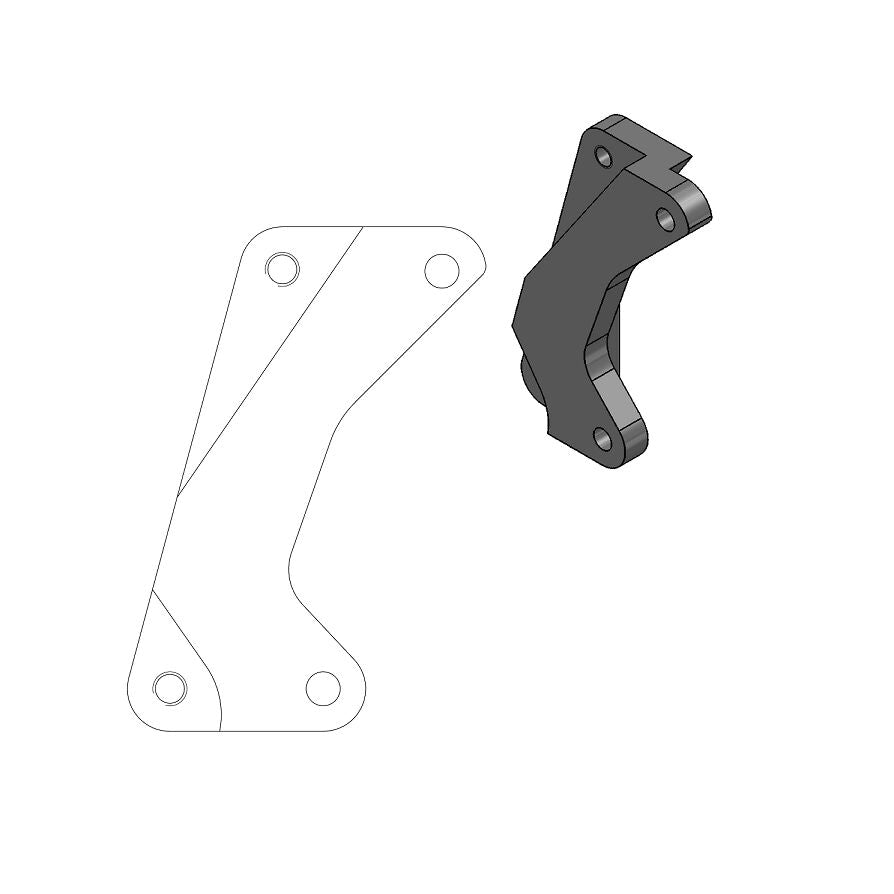 MOTO-MASTER BRAKE CALIPER RELOCATION BRACKET SM STREET 320mm 211033