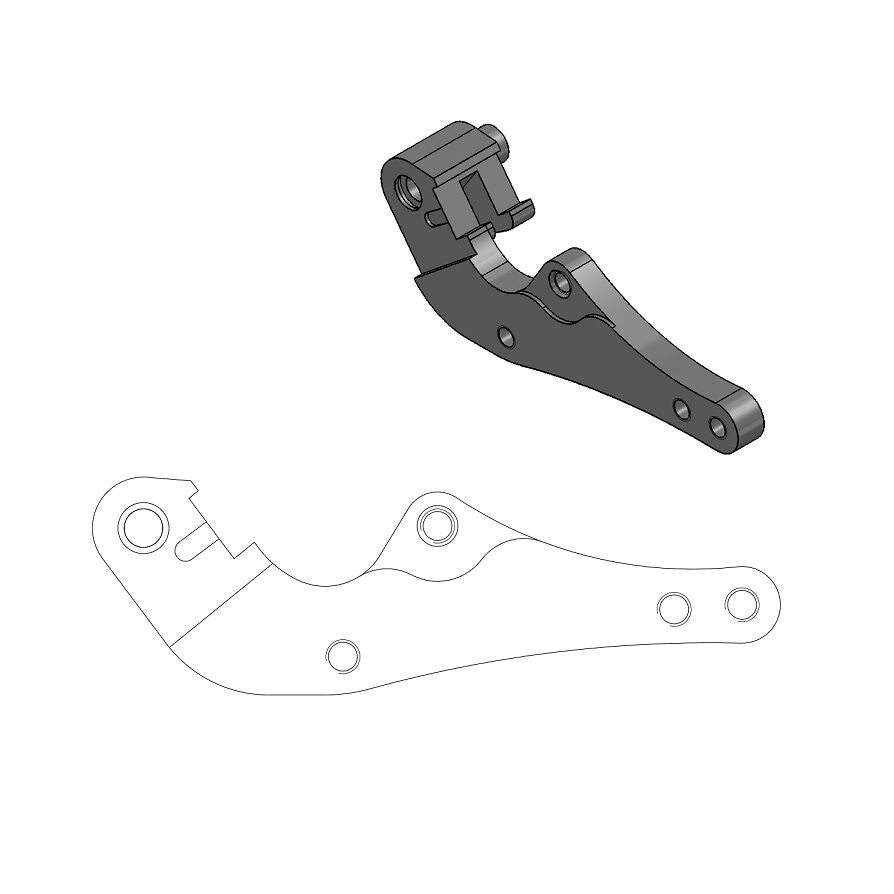 MOTO-MASTER BRAKE CALIPER RELOCATION BRACKET SM STREET 320mm 211054
