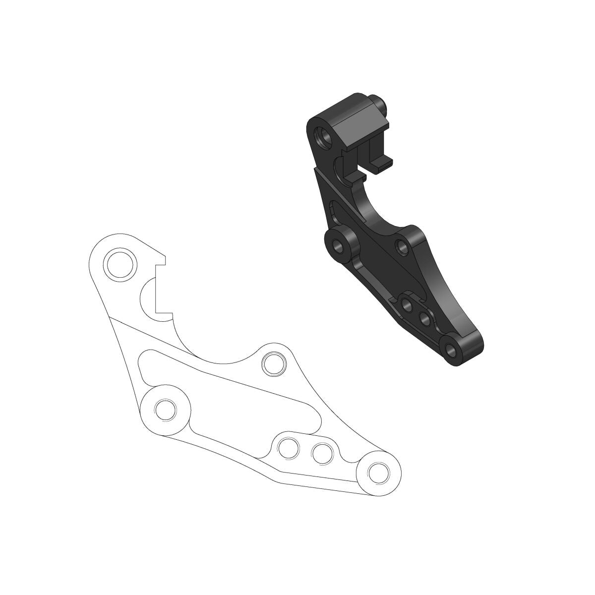 MOTO-MASTER BRAKE CALIPER RELOCATION BRACKET RALLY/DAKAR 298mm 211060