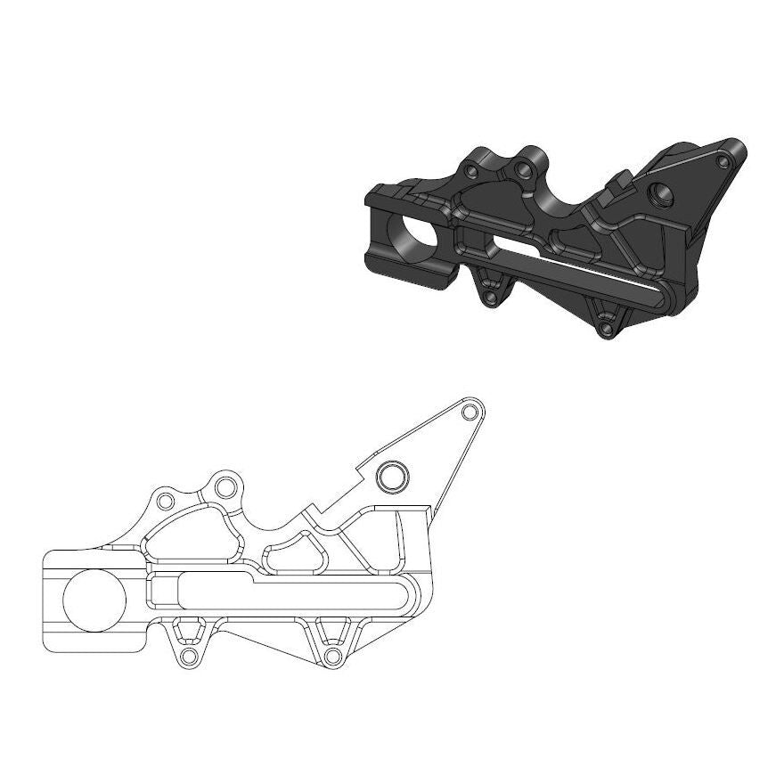MOTO-MASTER BRAKE CALIPER RELOCATION BRACKET 220MM BLACK 211064