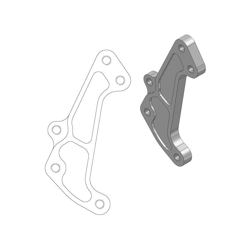 MOTO-MASTER BRAKE CALIPER RELOCATION BRACKET SUPERMOTO 320mm 211065