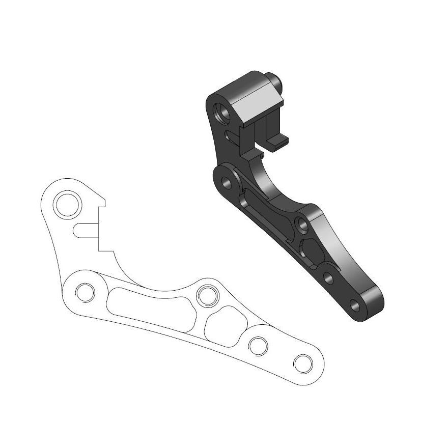 MOTO-MASTER BRAKE CALIPER RELOCATION BRACKET 320mm 211097