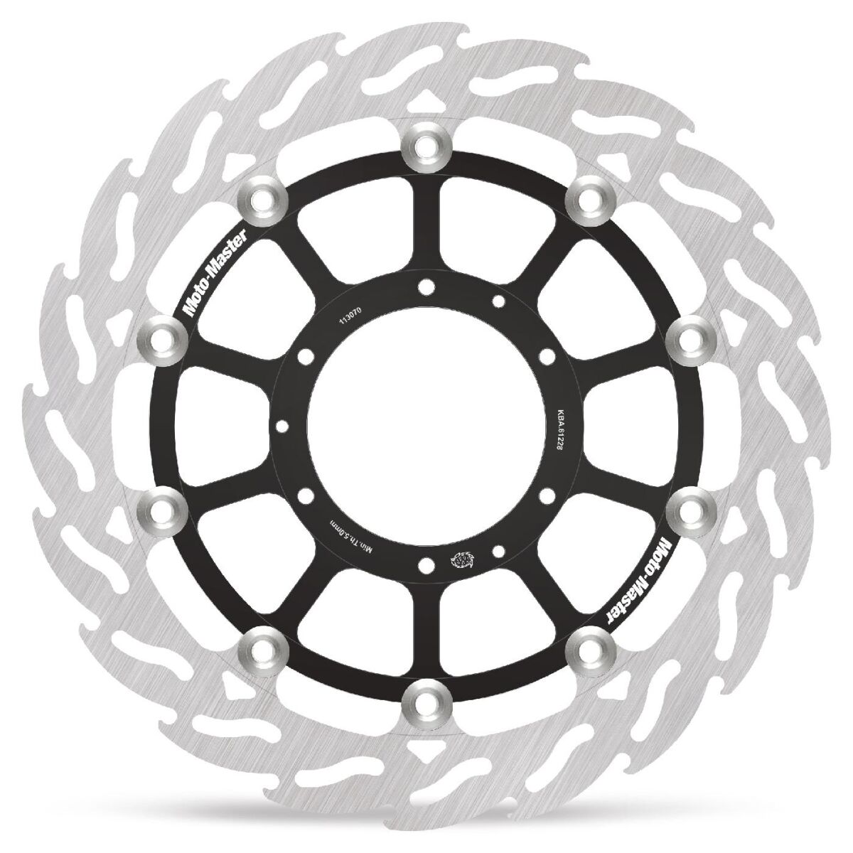 MOTO-MASTER BRAKE ROTOR FLOATING FLAME BLACK 113070