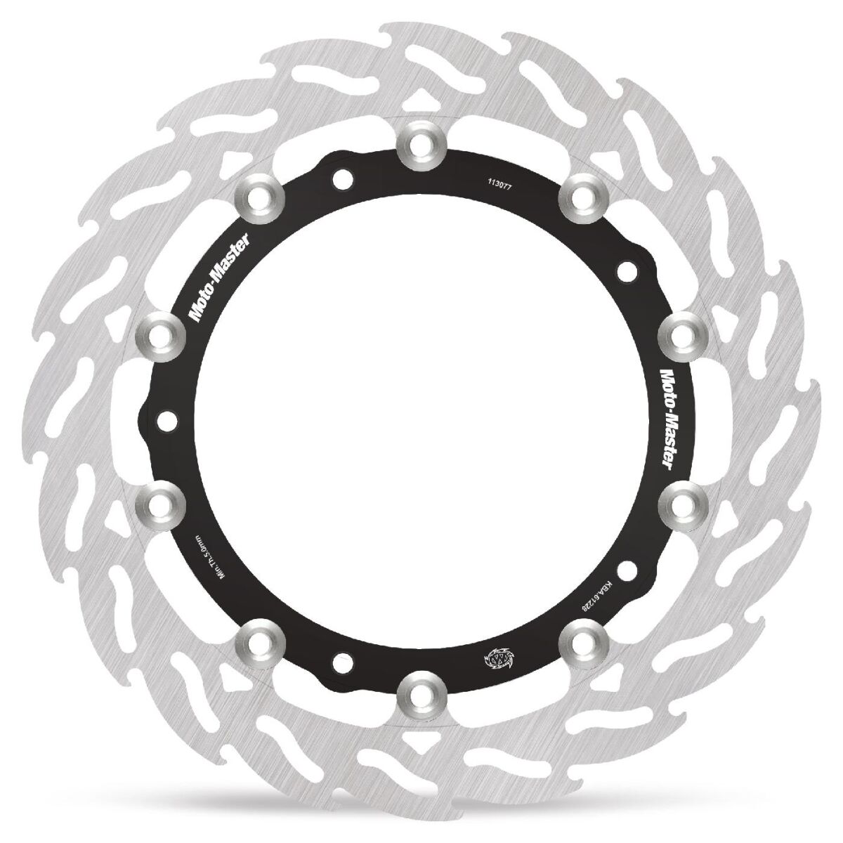 MOTO-MASTER BRAKE ROTOR FLOATING FLAME BLACK 113077
