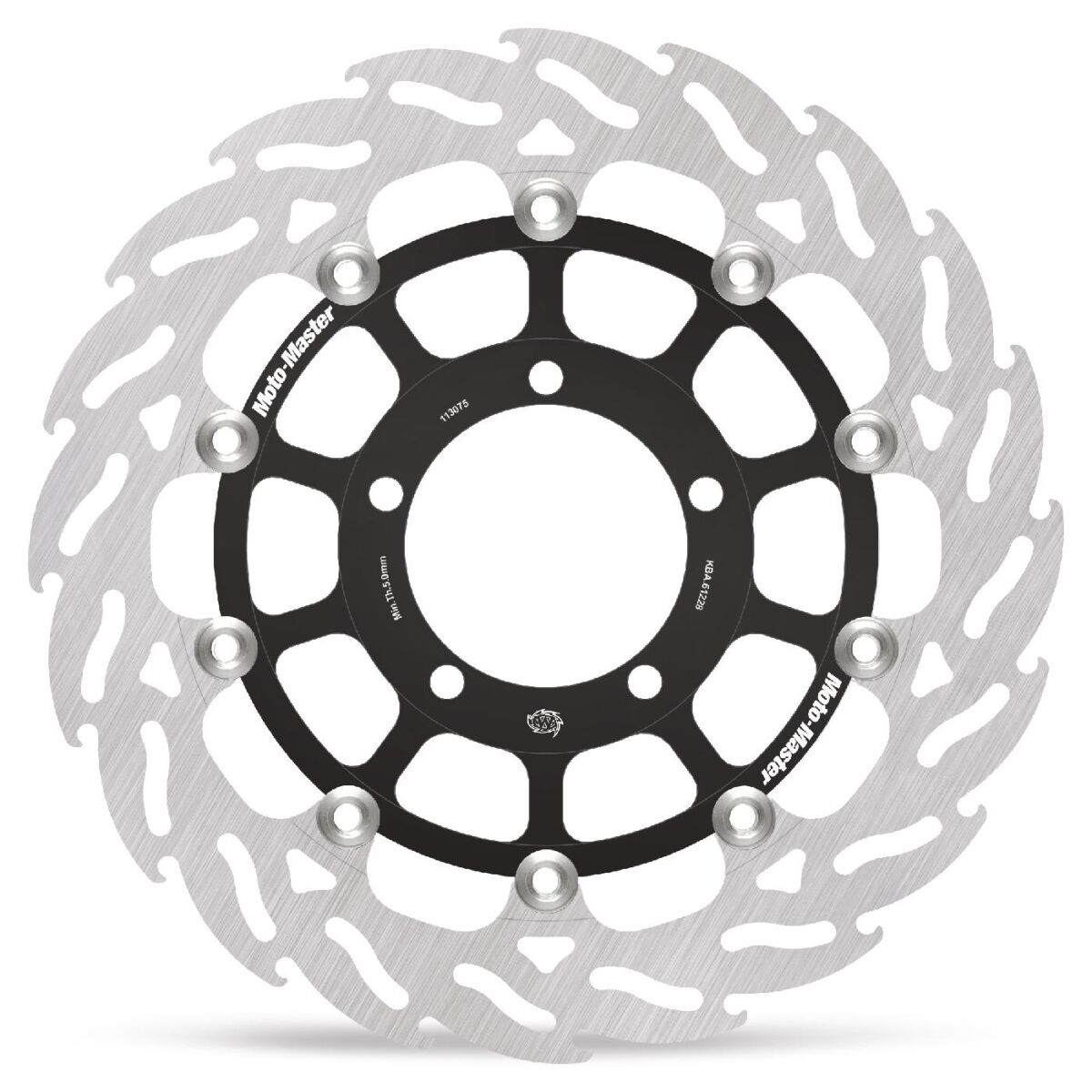 MOTO-MASTER BRAKE ROTOR FLOATING FLAME BLACK 113075