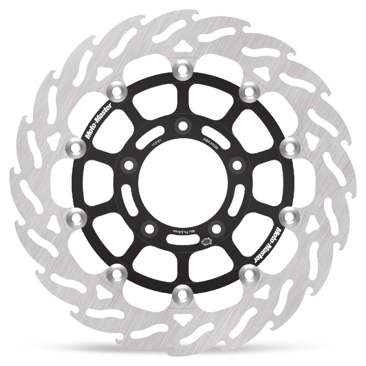 MOTO-MASTER BRAKE ROTOR FLOATING FLAME FLAMED BLACK 113151