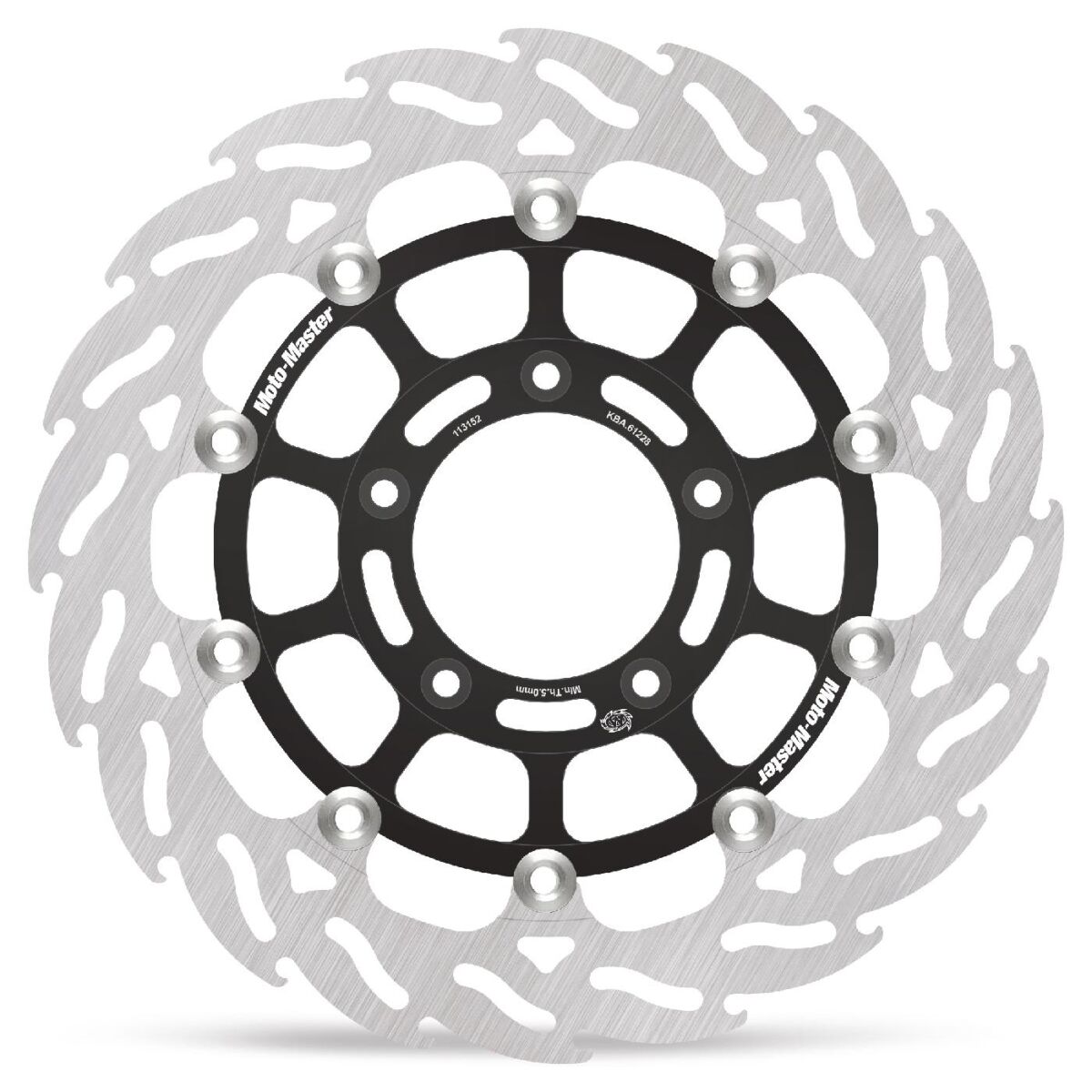 MOTO-MASTER BRAKE ROTOR FLOATING FLAME FLAMED BLACK 113152