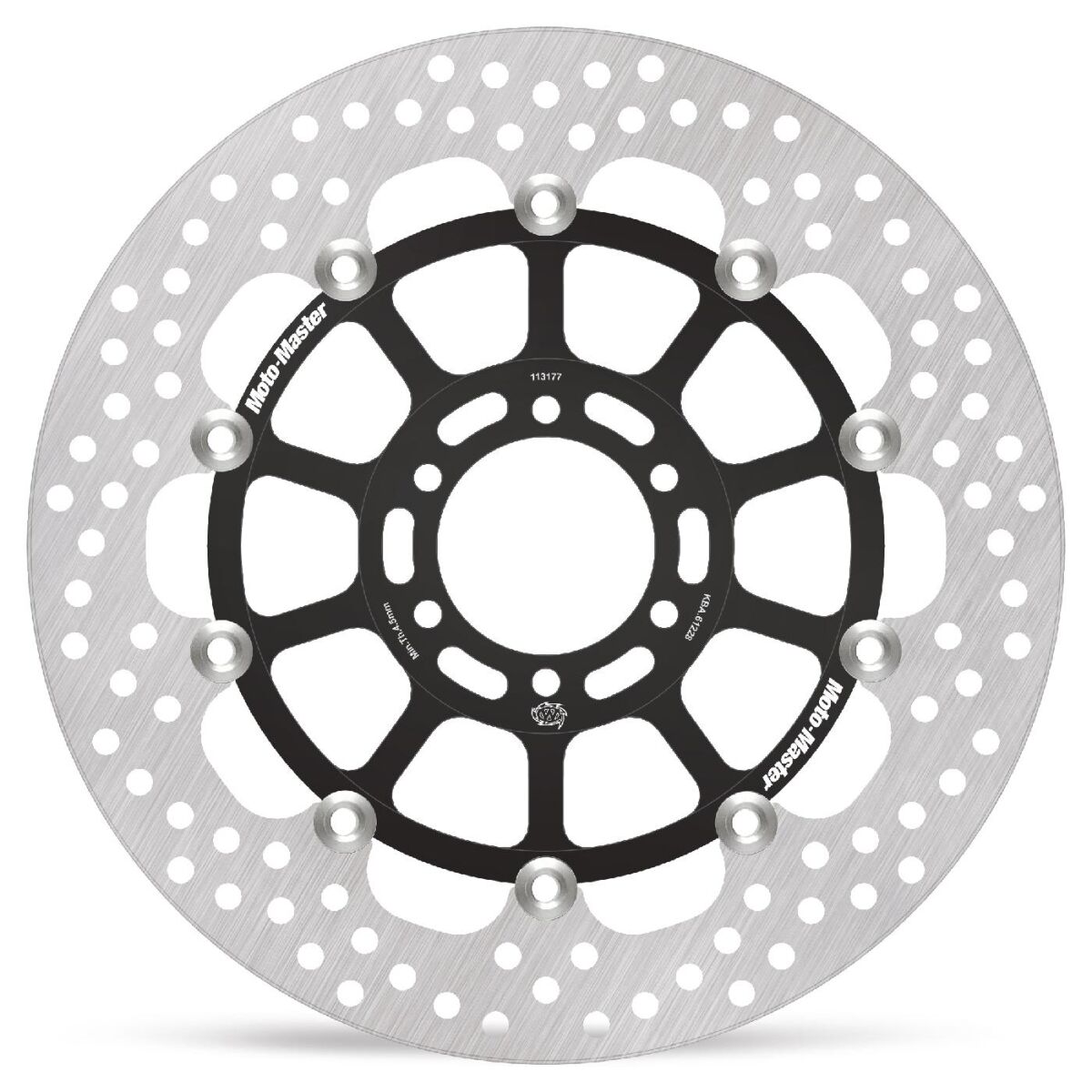 MOTO-MASTER BRAKE ROTOR FLOATING HALO ROUND BLACK 113177
