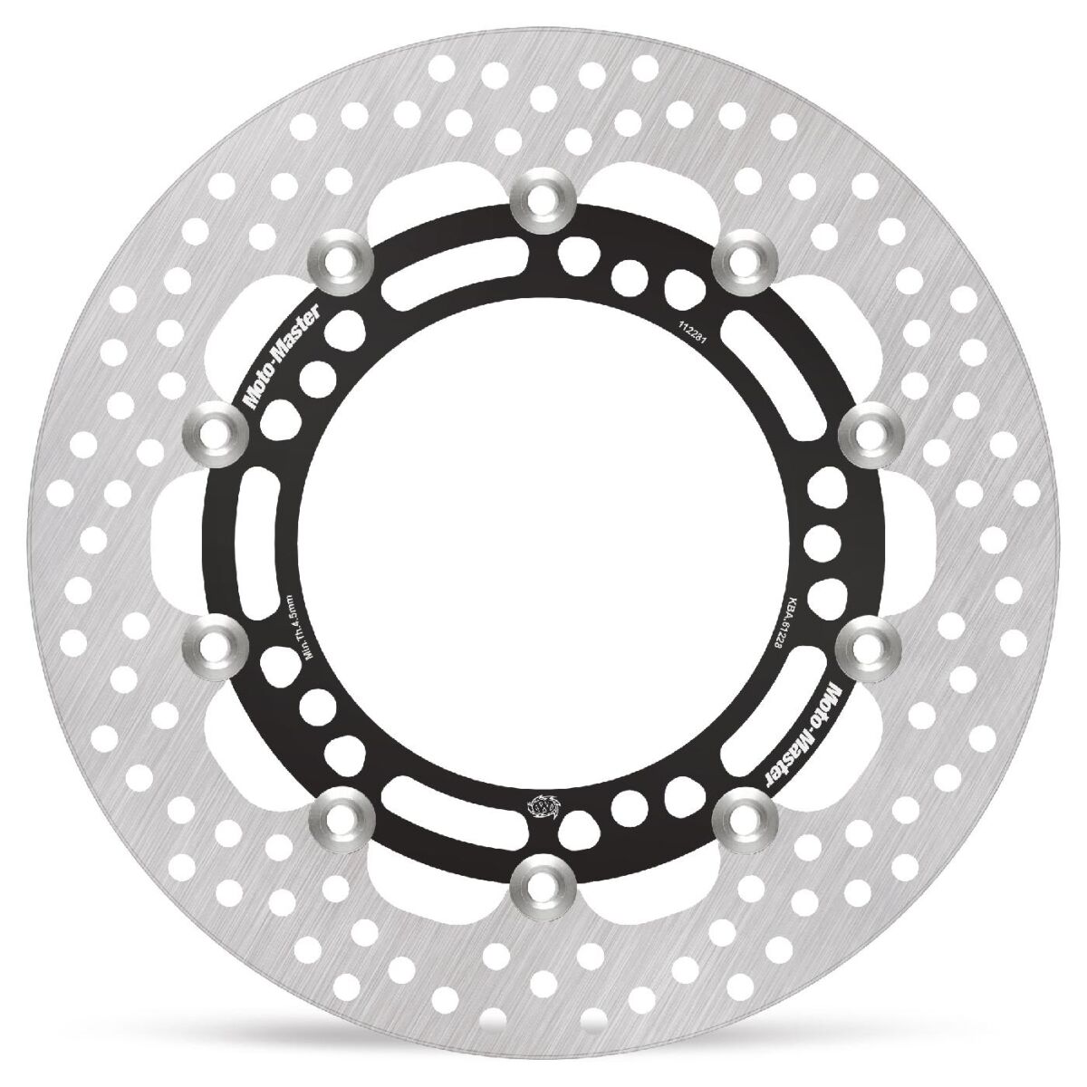 MOTO-MASTER BRAKE ROTOR FLOATING HALO ROUND BLACK 112281