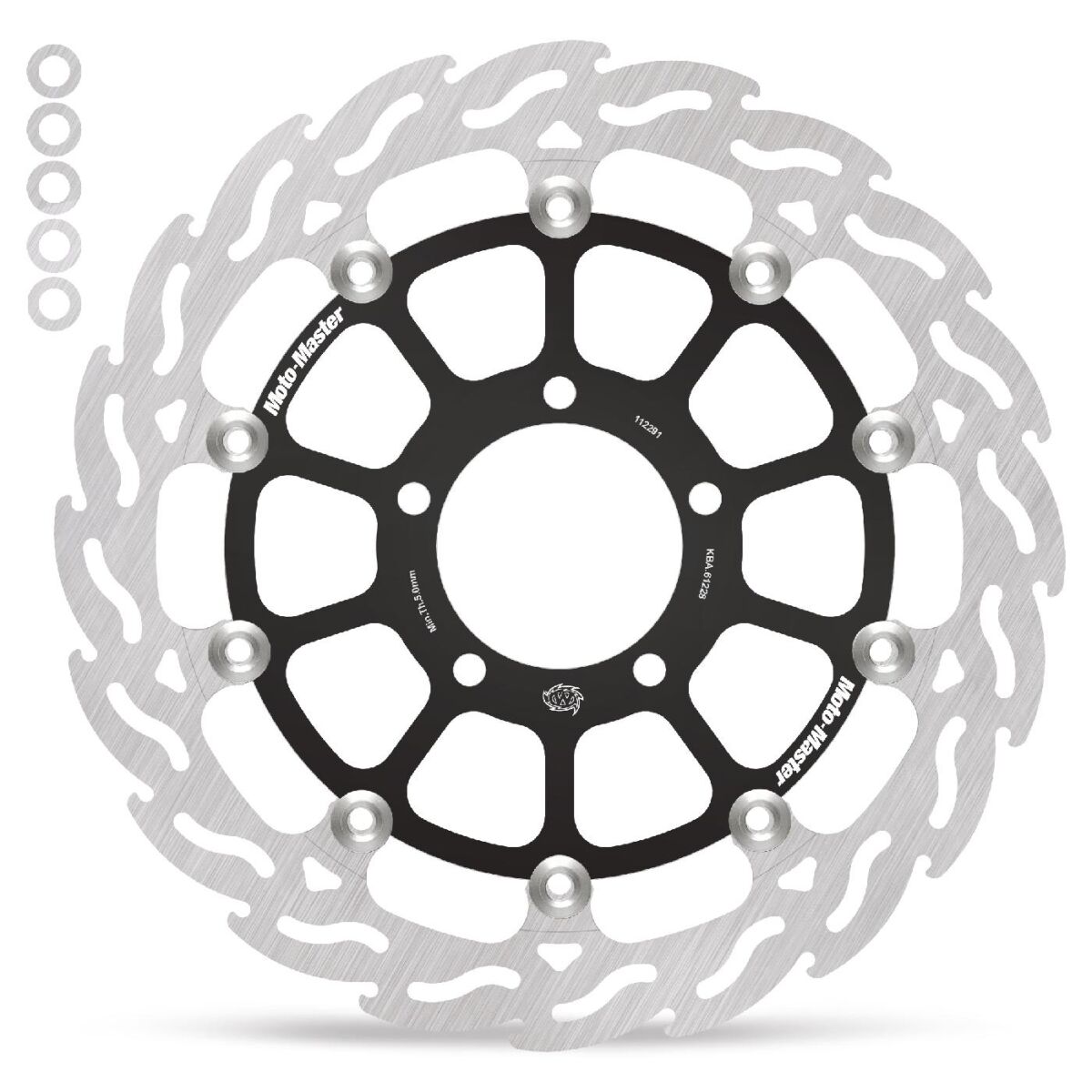 MOTO-MASTER BRAKE ROTOR FLOATING FLAME BLACK 112291
